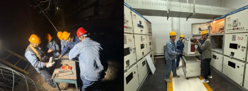 深夜抢建保供电 履职尽责显担任